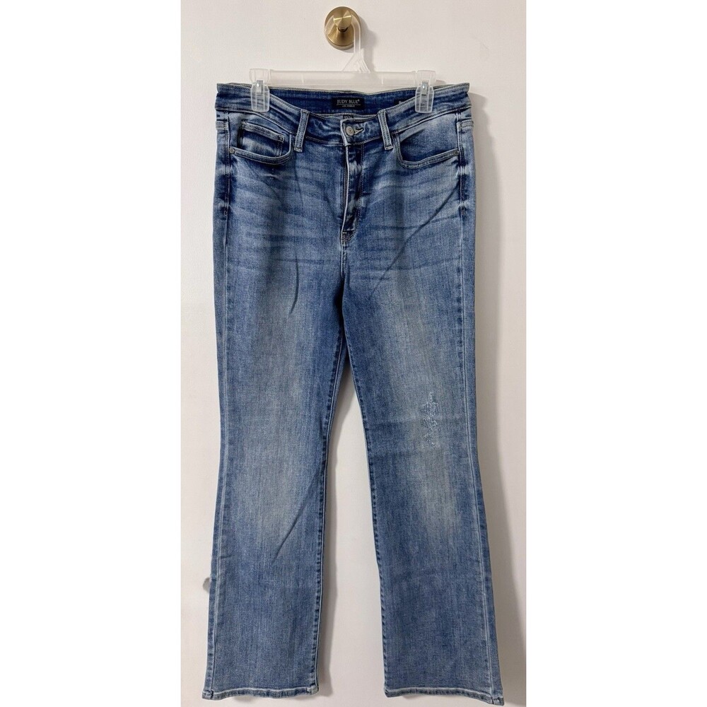 Judy Blue Bootcut Women's Jeans Medium Wash Distressed Cotton Denim 5-Pocket
